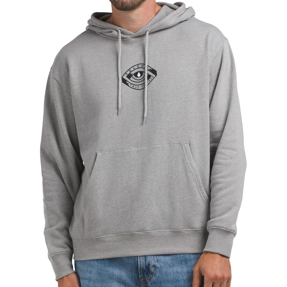 Volcom Watanite Pullover Hoodie Gray Skull Logo Detail NWT Size Small